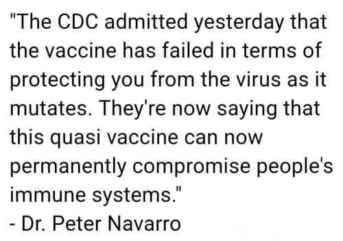 !      Vax permenantly compromise immune system - CDC