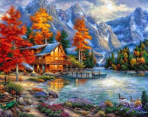 !  Beautiful mountain cabin and trees