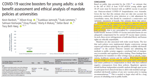 Journal of Medical Ethics Risk Benefit Assessment On COVID-19 Vaccine Boosters For Young Adults