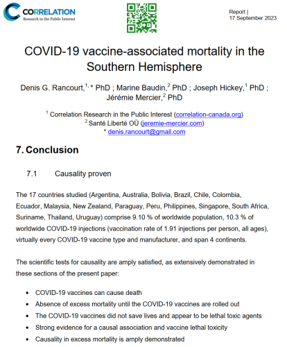 COVID-19 Vaccine-Associated Mortality In The Southern Hemisphere - September 17, 2023