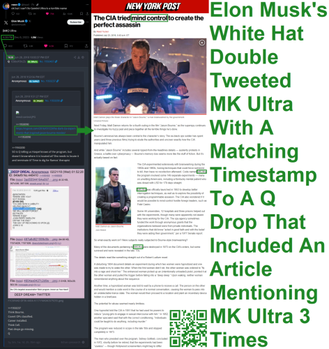 Elon Musk Tweets MK Ultra Which Alligns With Q Drop Including Mk Ultra Article Via Timestamp