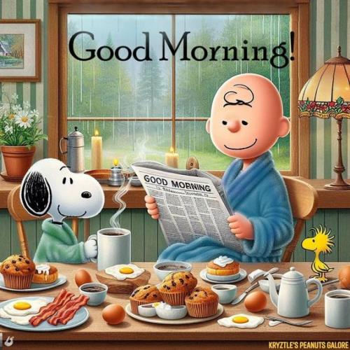 Charlie Snoopy Good Morning Coffee Paper
